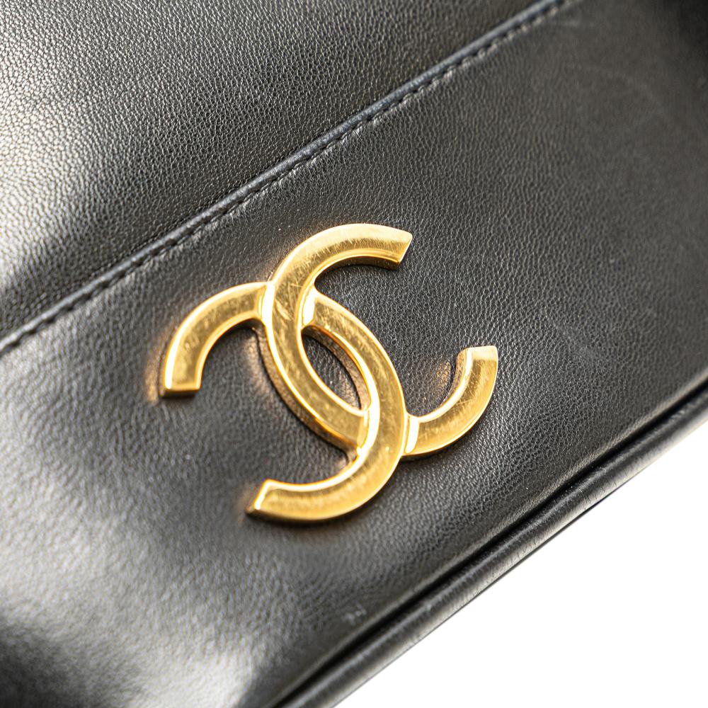 Chanel B Chanel Black Lambskin Leather Leather Triple CC Lambskin Bucket Italy