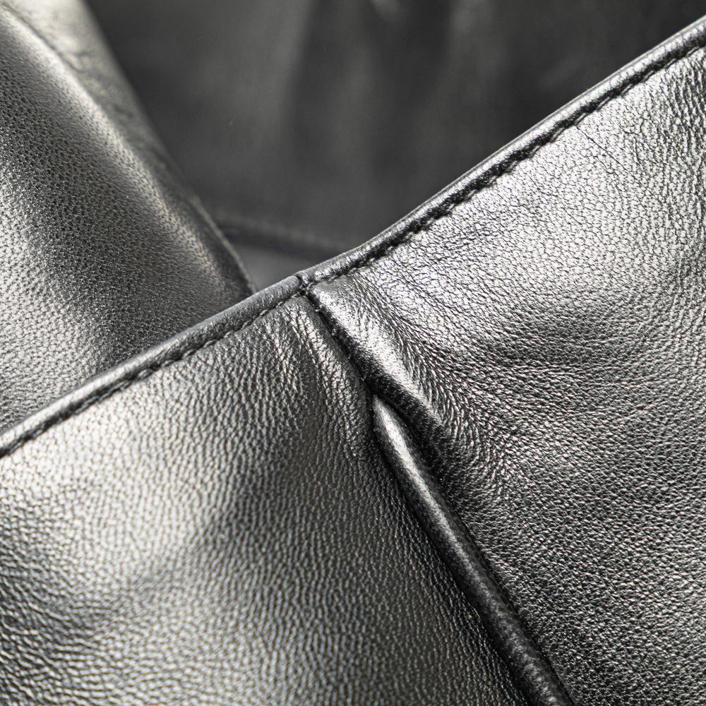 Chanel B Chanel Black Lambskin Leather Leather Triple CC Lambskin Bucket Italy