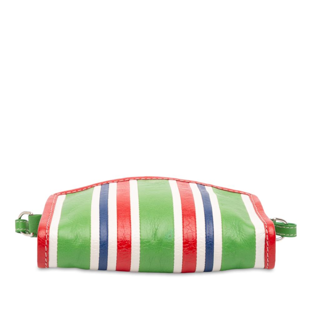 Balenciaga AB Balenciaga Green Lambskin Leather Leather Lambskin Bazar Crossbody Italy