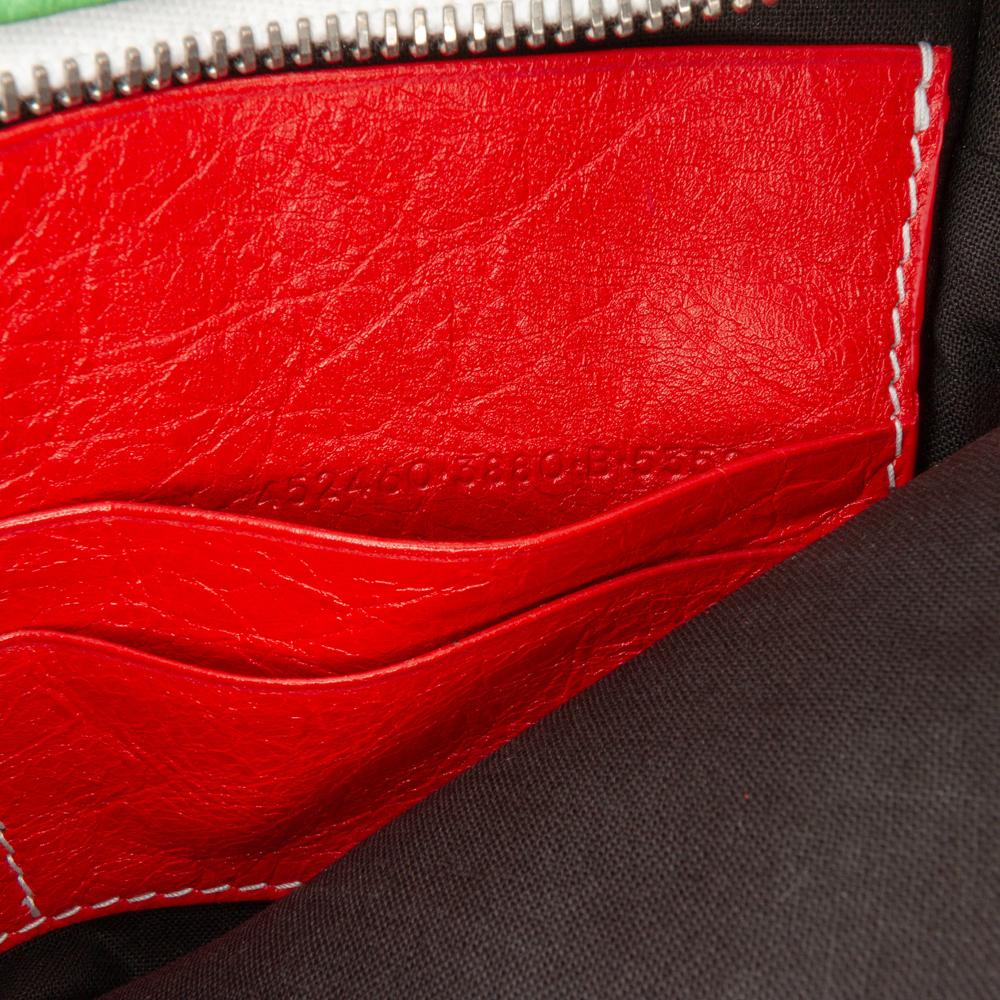 Balenciaga AB Balenciaga Green Lambskin Leather Leather Lambskin Bazar Crossbody Italy