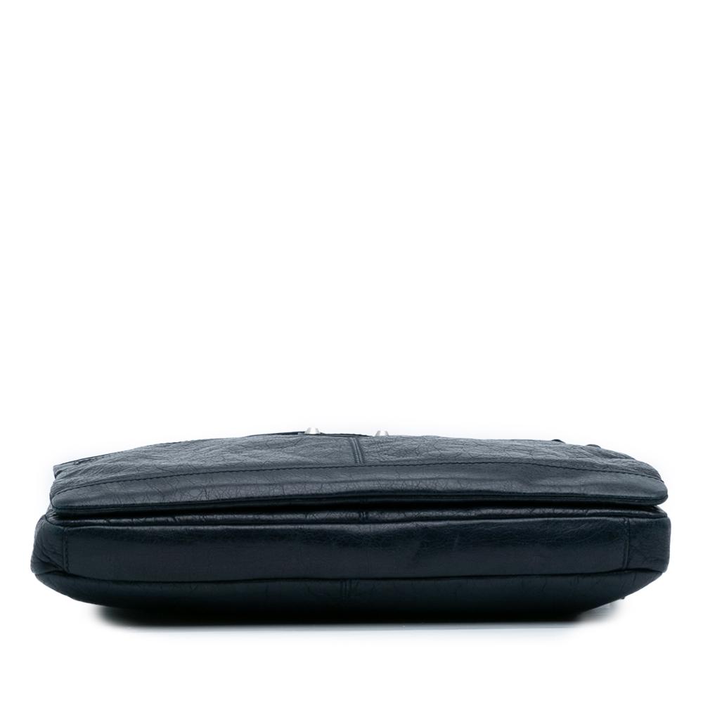 Balenciaga B Balenciaga Blue Navy Lambskin Leather Leather Lambskin Motocross Classic Briefcase Italy