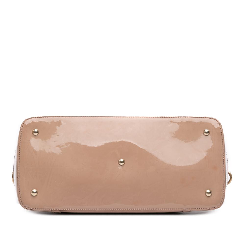 Gucci B Gucci Brown Beige Patent Leather Leather Large Microguccissima Patent Nice Dome Satchel Italy