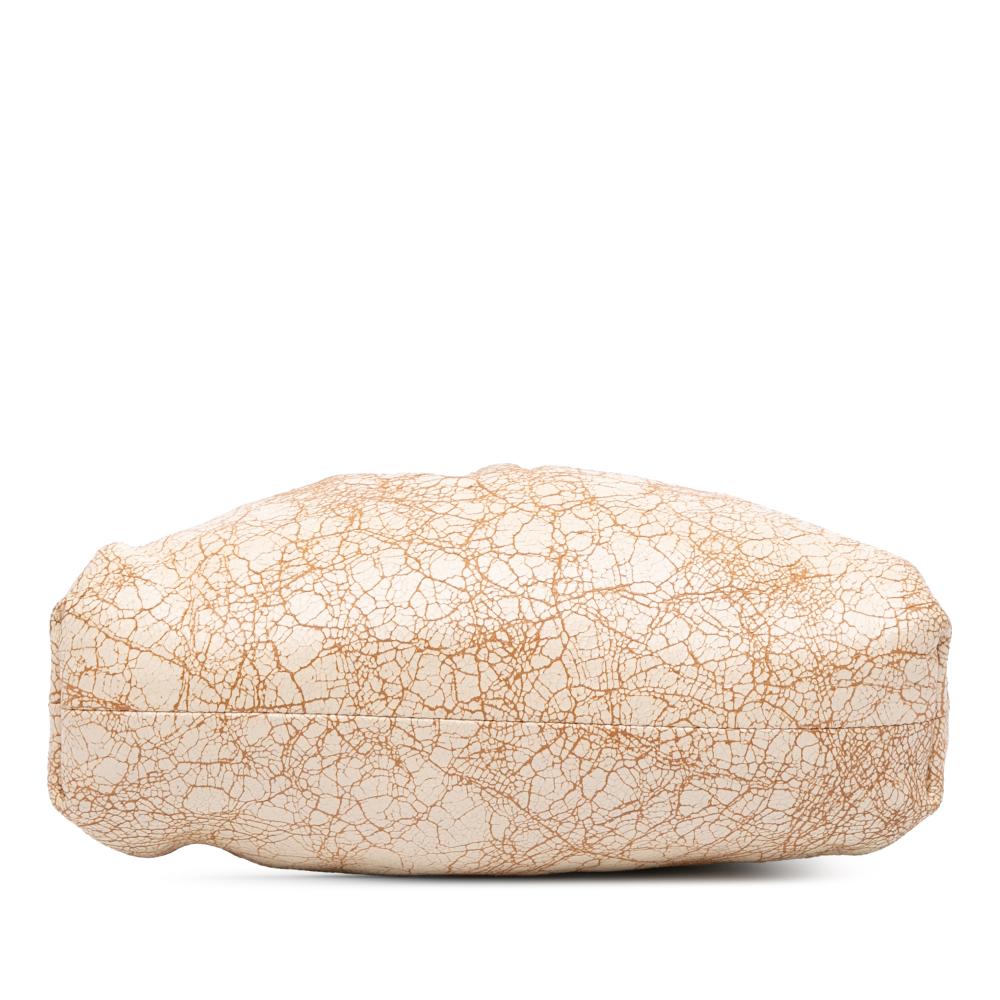 Bottega Veneta B Bottega Veneta Brown Beige Calf Leather Crackled skin The Mini Pouch Crossbody Italy