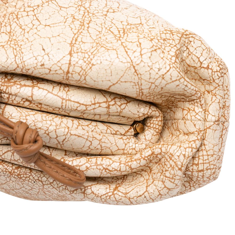Bottega Veneta B Bottega Veneta Brown Beige Calf Leather Crackled skin The Mini Pouch Crossbody Italy