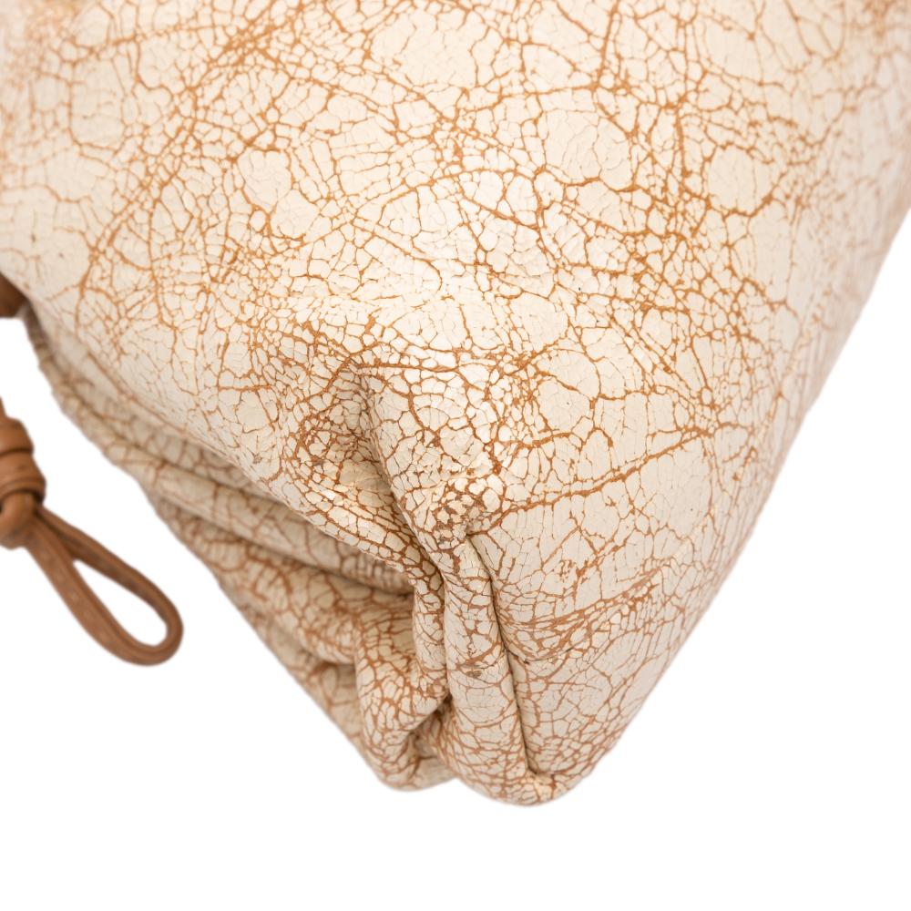 Bottega Veneta B Bottega Veneta Brown Beige Calf Leather Crackled skin The Mini Pouch Crossbody Italy