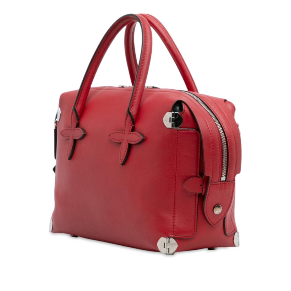 Louis Vuitton B Louis Vuitton Red Calf Leather Smooth skin Garance Satchel France