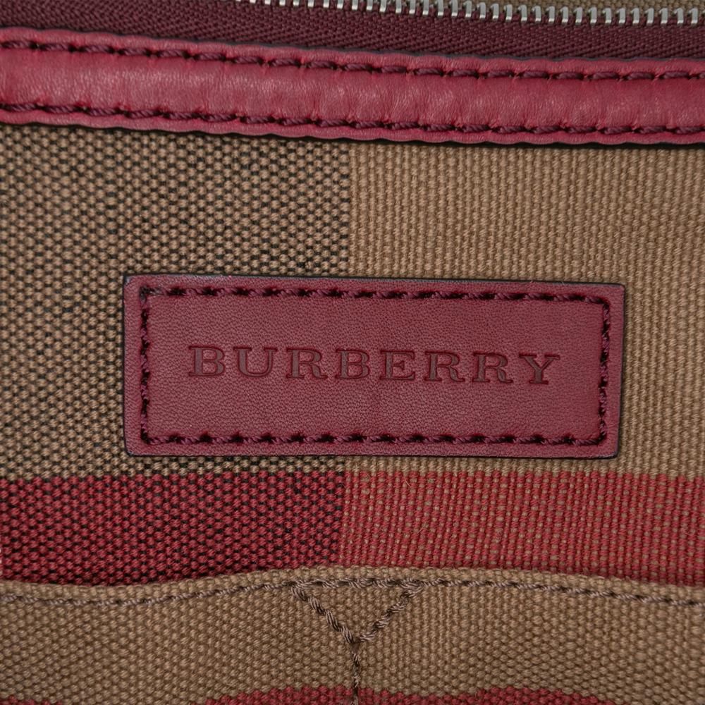 Burberry Brown Medium Mega Check Canvas and Grained Calfskin Ashby Tassel Bucket Bag China