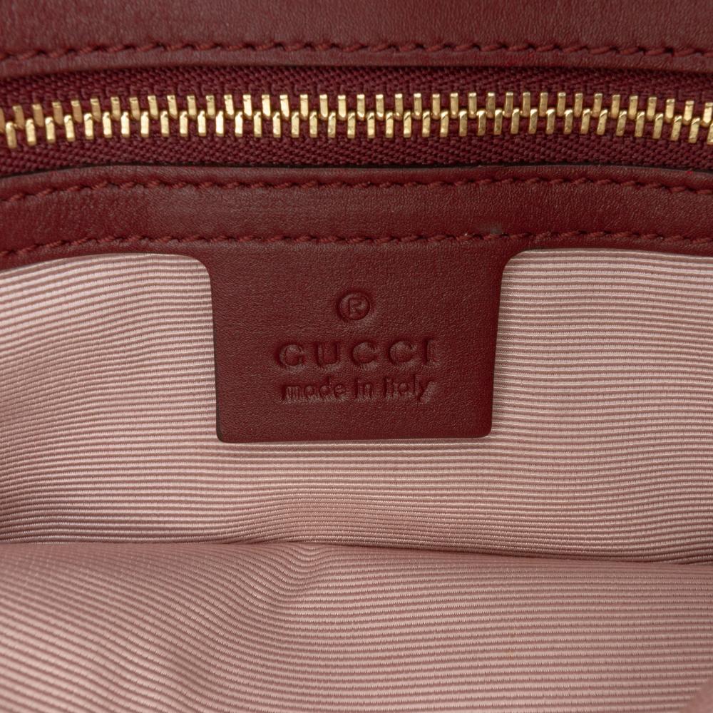 Gucci B Gucci Red Burgundy Calf Leather Large Arli Shoulder Bag Italy