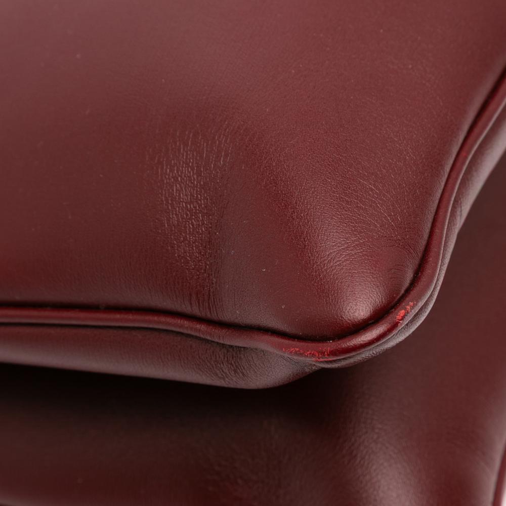 Gucci B Gucci Red Burgundy Calf Leather Large Arli Shoulder Bag Italy