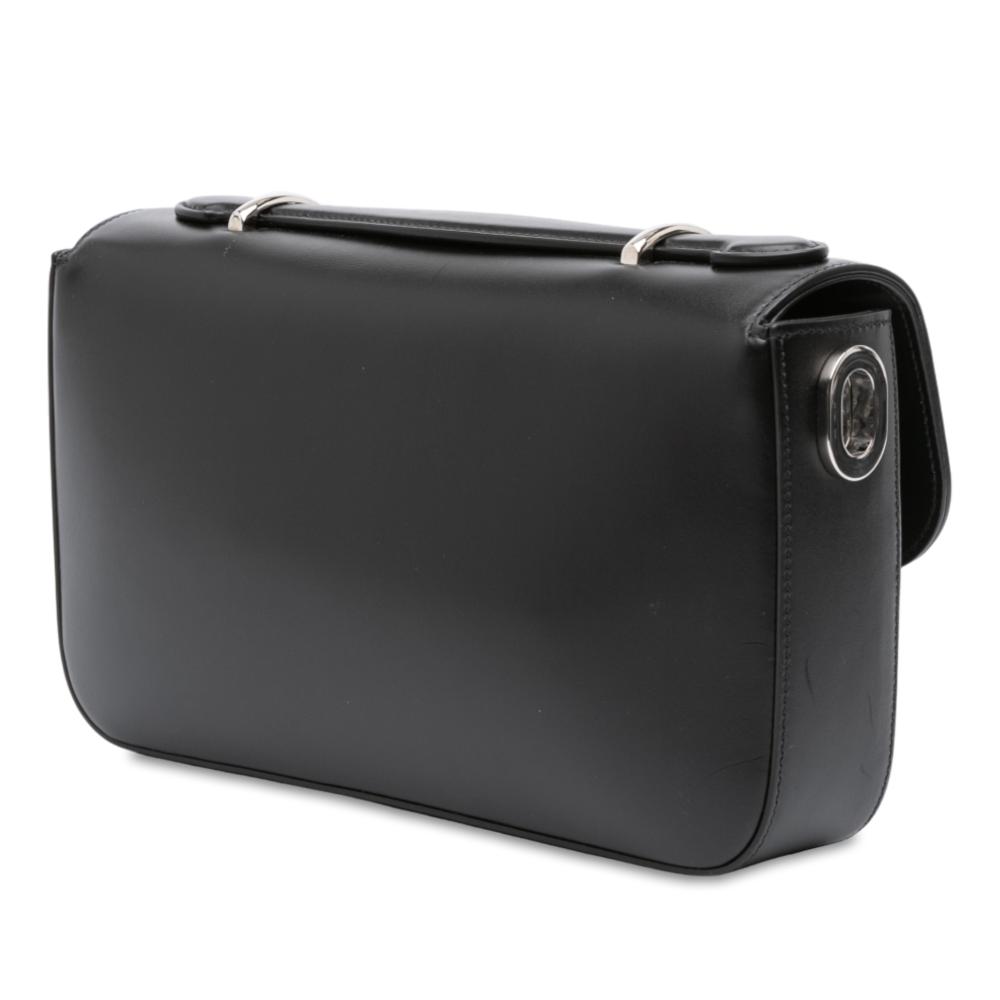 Gucci AB Gucci Black Calf Leather Small Petite GG Satchel Italy