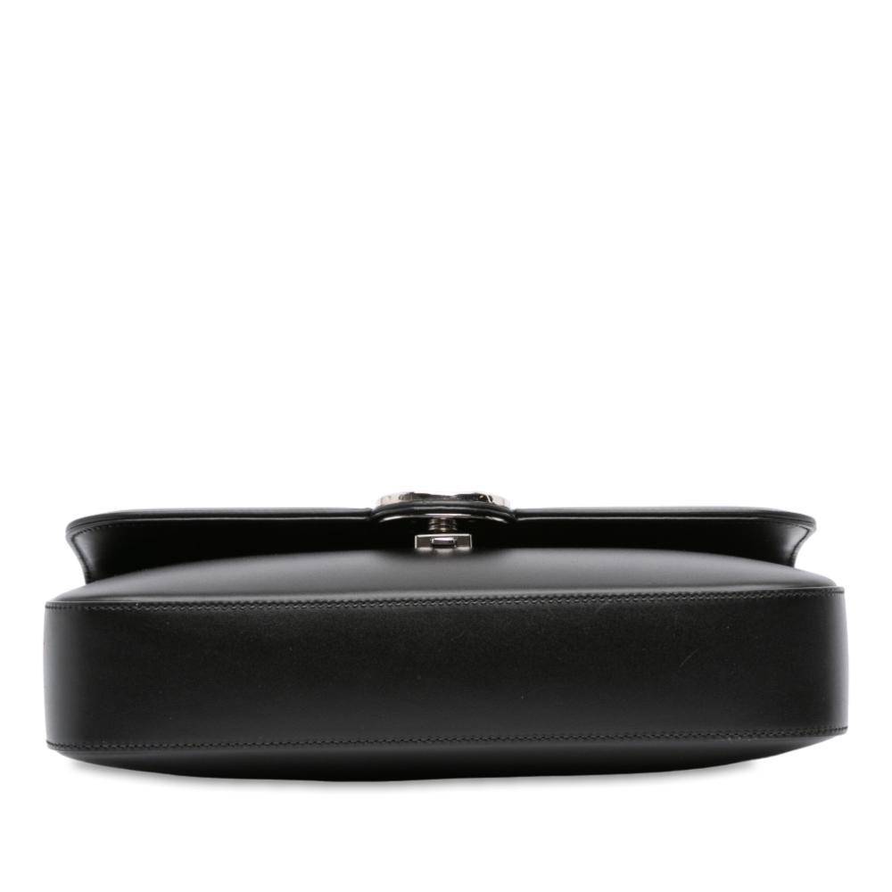 Gucci AB Gucci Black Calf Leather Small Petite GG Satchel Italy