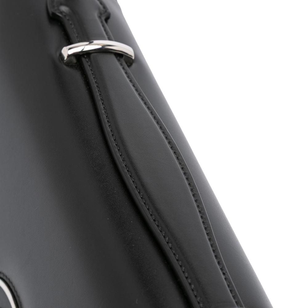 Gucci AB Gucci Black Calf Leather Small Petite GG Satchel Italy