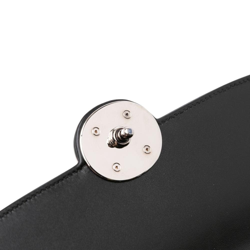 Gucci AB Gucci Black Calf Leather Small Petite GG Satchel Italy