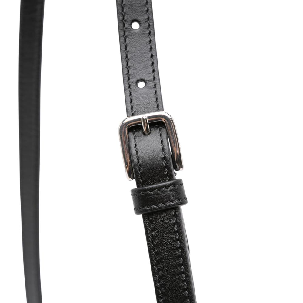 Gucci AB Gucci Black Calf Leather Small Petite GG Satchel Italy