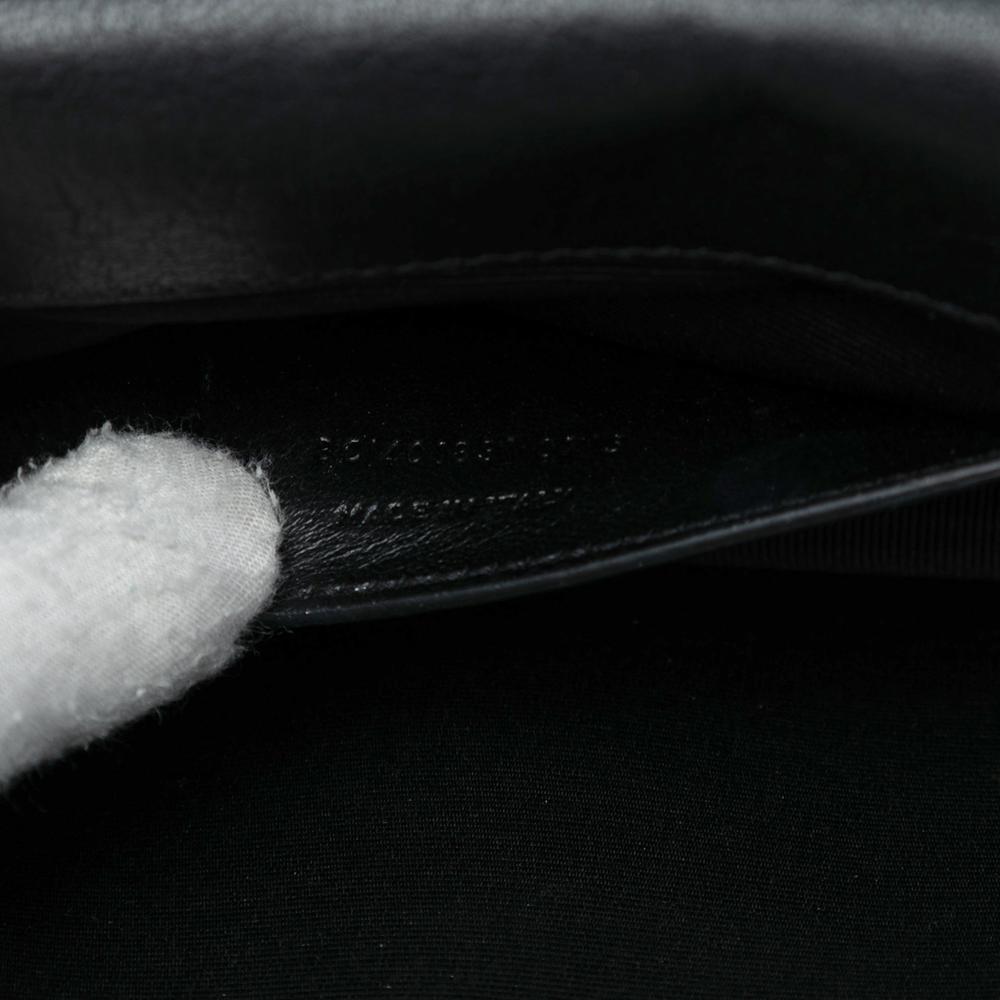 Saint Laurent AB Saint Laurent Black Calf Leather Studded Monogram Clutch Italy