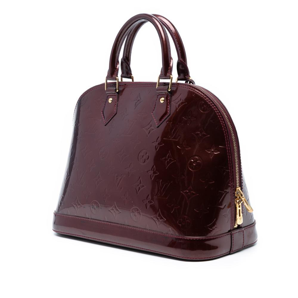 Louis Vuitton B Louis Vuitton Red Burgundy Vernis Leather Leather Monogram Vernis Alma PM France