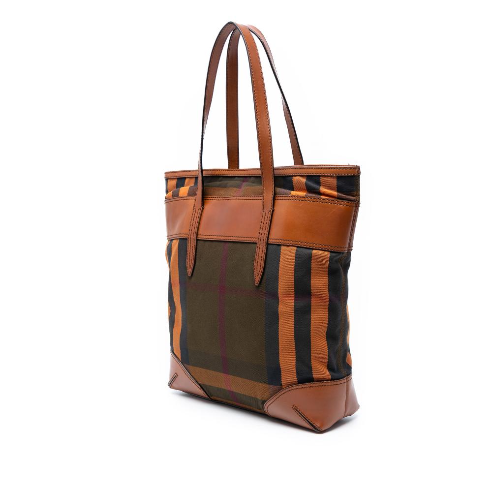 Burberry B Burberry Brown Canvas Fabric House Check Tote Italy