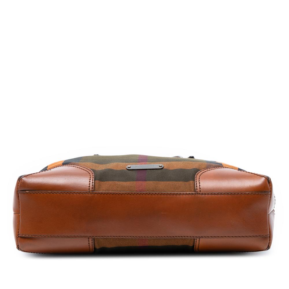 Burberry B Burberry Brown Canvas Fabric House Check Tote Italy