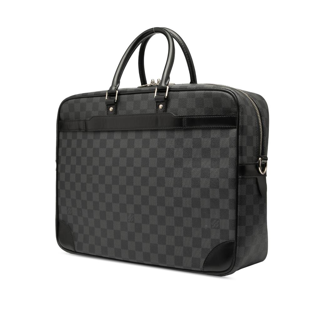 Louis Vuitton B Louis Vuitton Black Damier Canvas Fabric Damier Graphite Porte Documents Voyage PM France