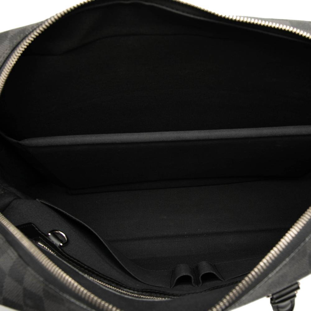 Louis Vuitton B Louis Vuitton Black Damier Canvas Fabric Damier Graphite Porte Documents Voyage PM France