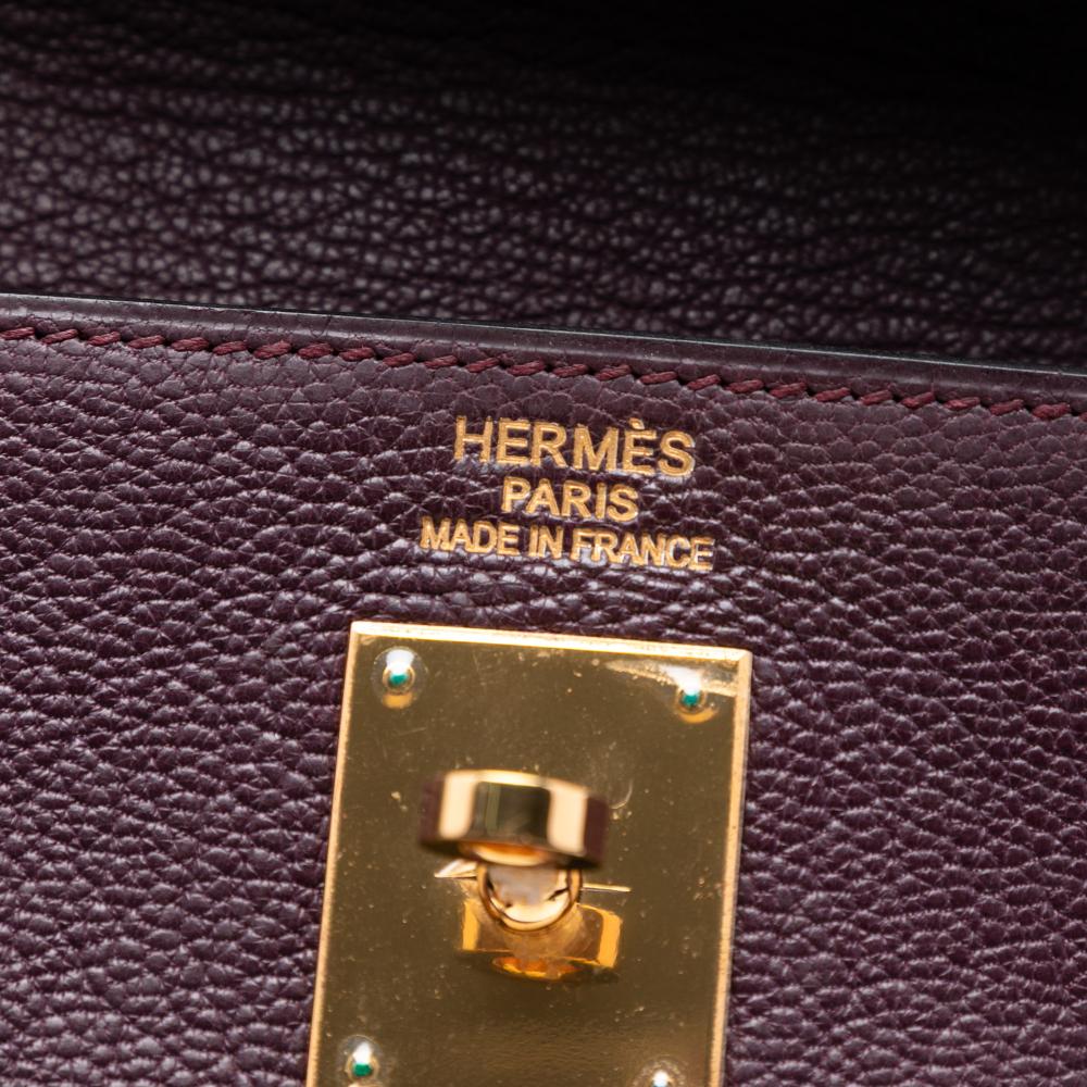 Hermès B Hermès Purple Plum Goatskin Leather Chevre Mysore Kelly II Retourne 35 France