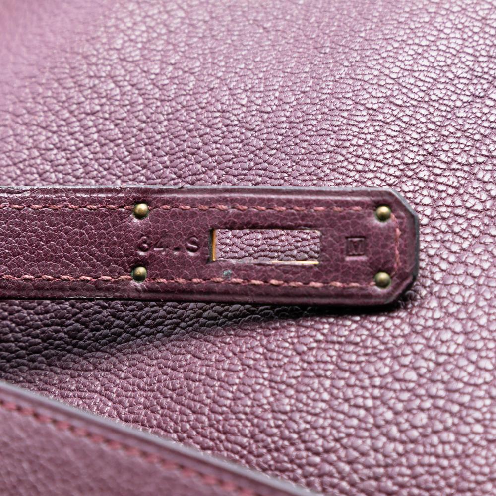 Hermès B Hermès Purple Plum Goatskin Leather Chevre Mysore Kelly II Retourne 35 France