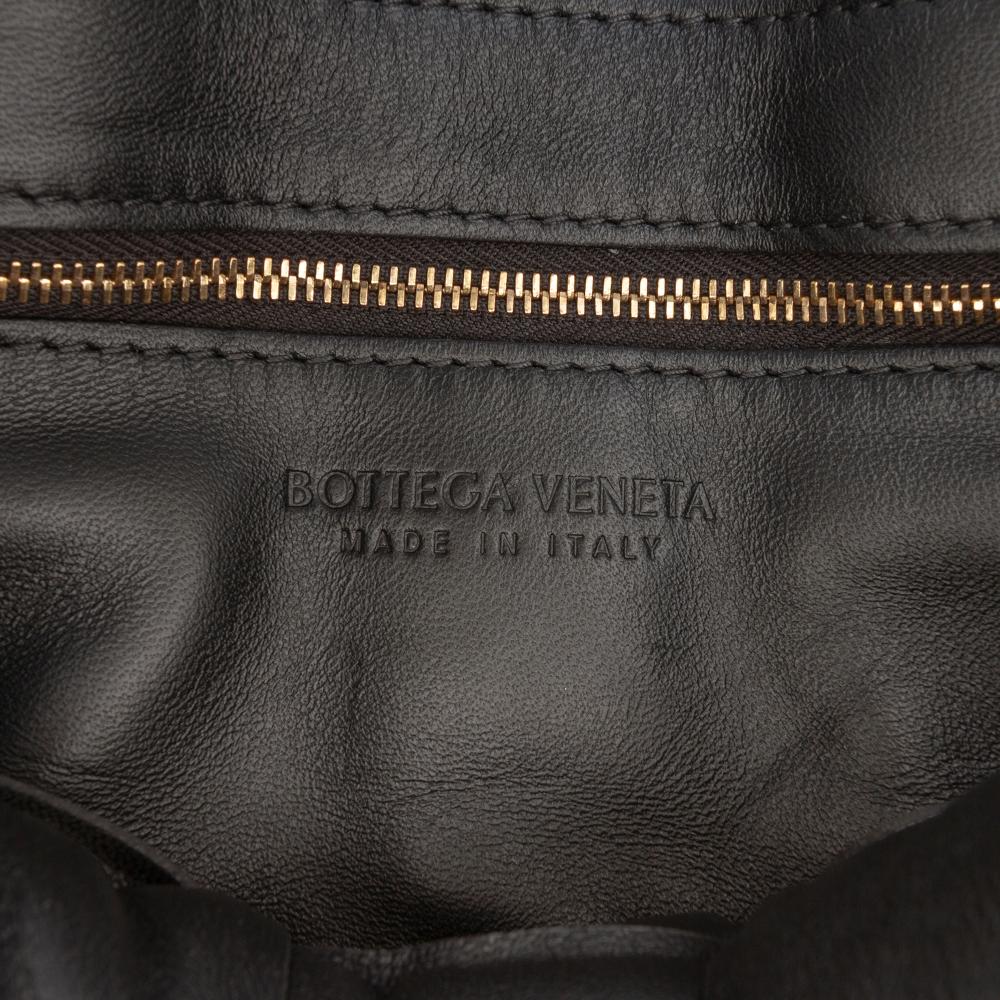 Bottega Veneta AB Bottega Veneta Black Nappa Leather Leather Nappa Intrecciato Padded Chain Cassette Satchel Italy