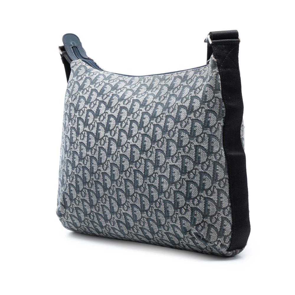 Christian Dior B Dior Blue Navy Canvas Fabric Diorissimo Trotter Crossbody Italy