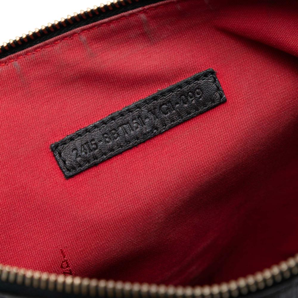 Fendi B Fendi Black Coated Canvas Fabric Zucchino Charm Zip Crossbody Italy