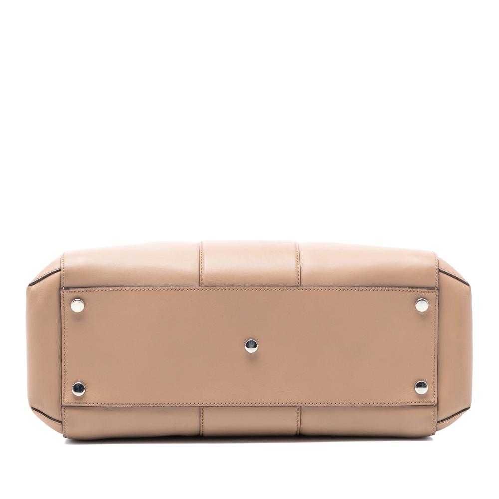 Gucci B Gucci Brown Beige Calf Leather Lady Bamboo Satchel Italy