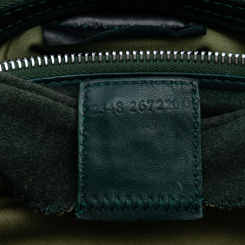 Fendi B Fendi Green Dark Green Wool Fabric Mamma Baguette Shoulder Bag Italy