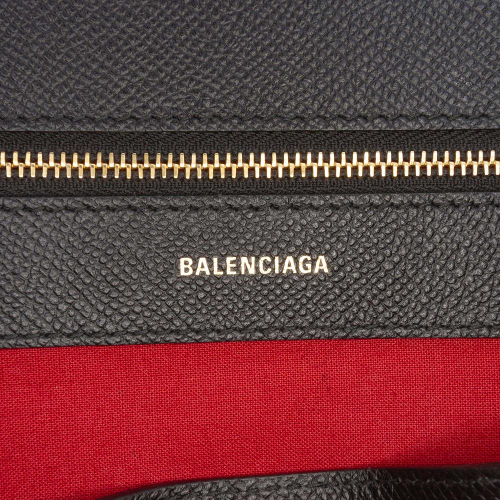 Balenciaga B Balenciaga Black Calf Leather M Grained skin Ville Top Handle Bag Italy