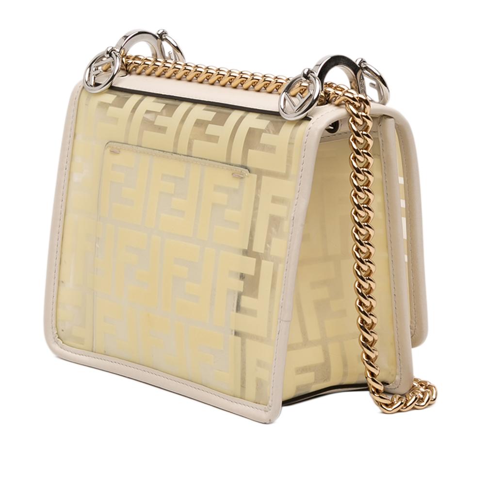 Fendi B Fendi White PVC Plastic Small Zucca Kan I F Crossbody Italy