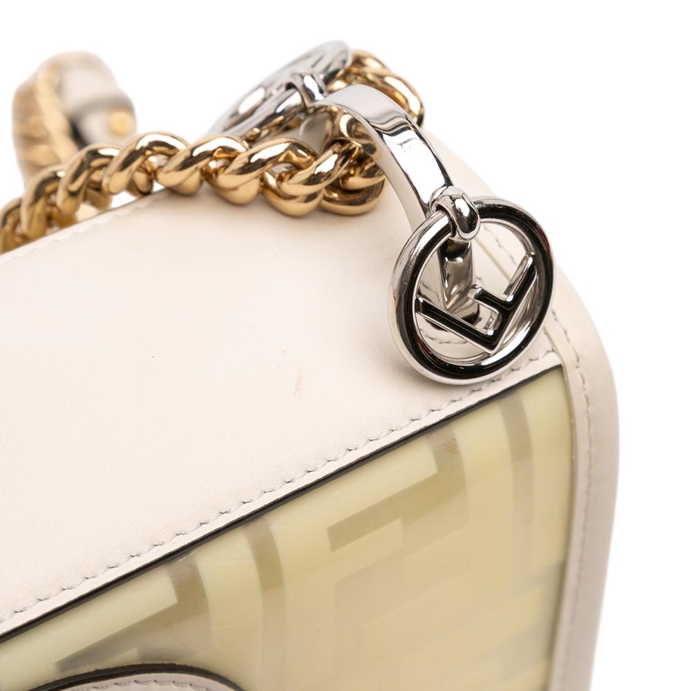Fendi B Fendi White PVC Plastic Small Zucca Kan I F Crossbody Italy