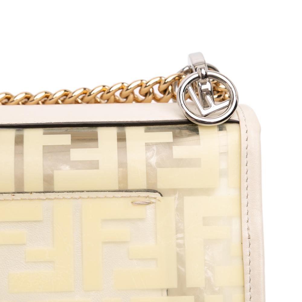 Fendi B Fendi White PVC Plastic Small Zucca Kan I F Crossbody Italy