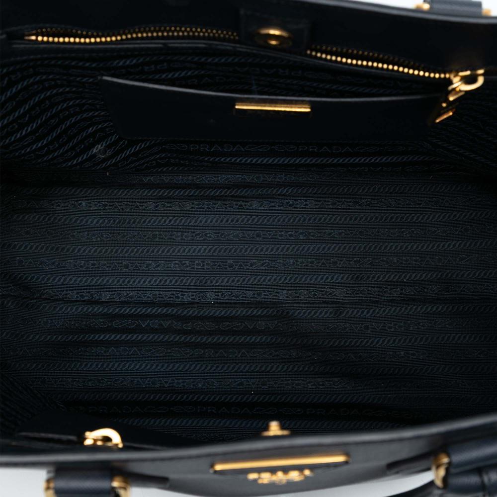 Prada B Prada Blue Navy Saffiano Leather Bicolor Lux Tote Italy