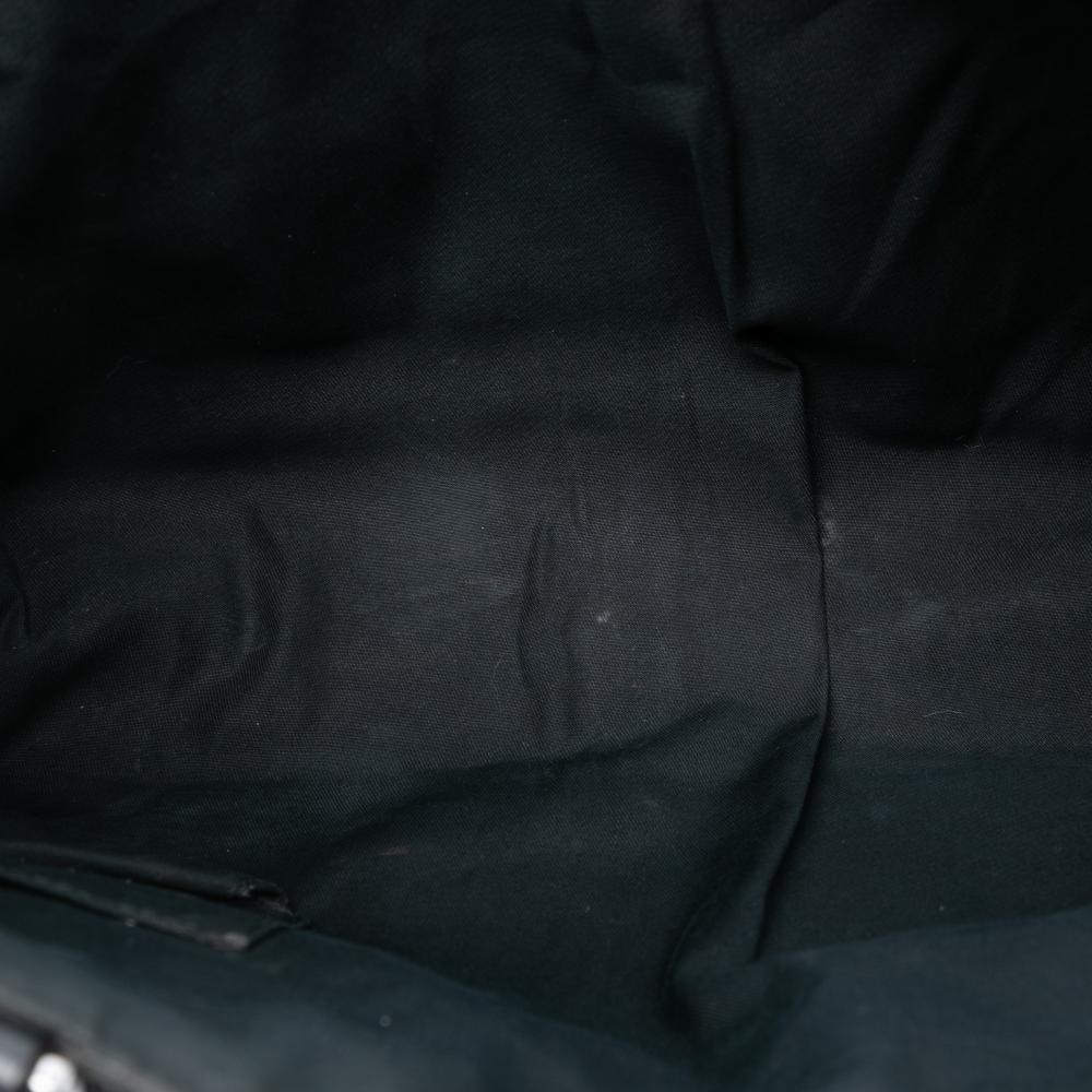 Gucci B Gucci Gray Dark Gray Denim Fabric GG Abbey D Ring Pocket Tote Italy