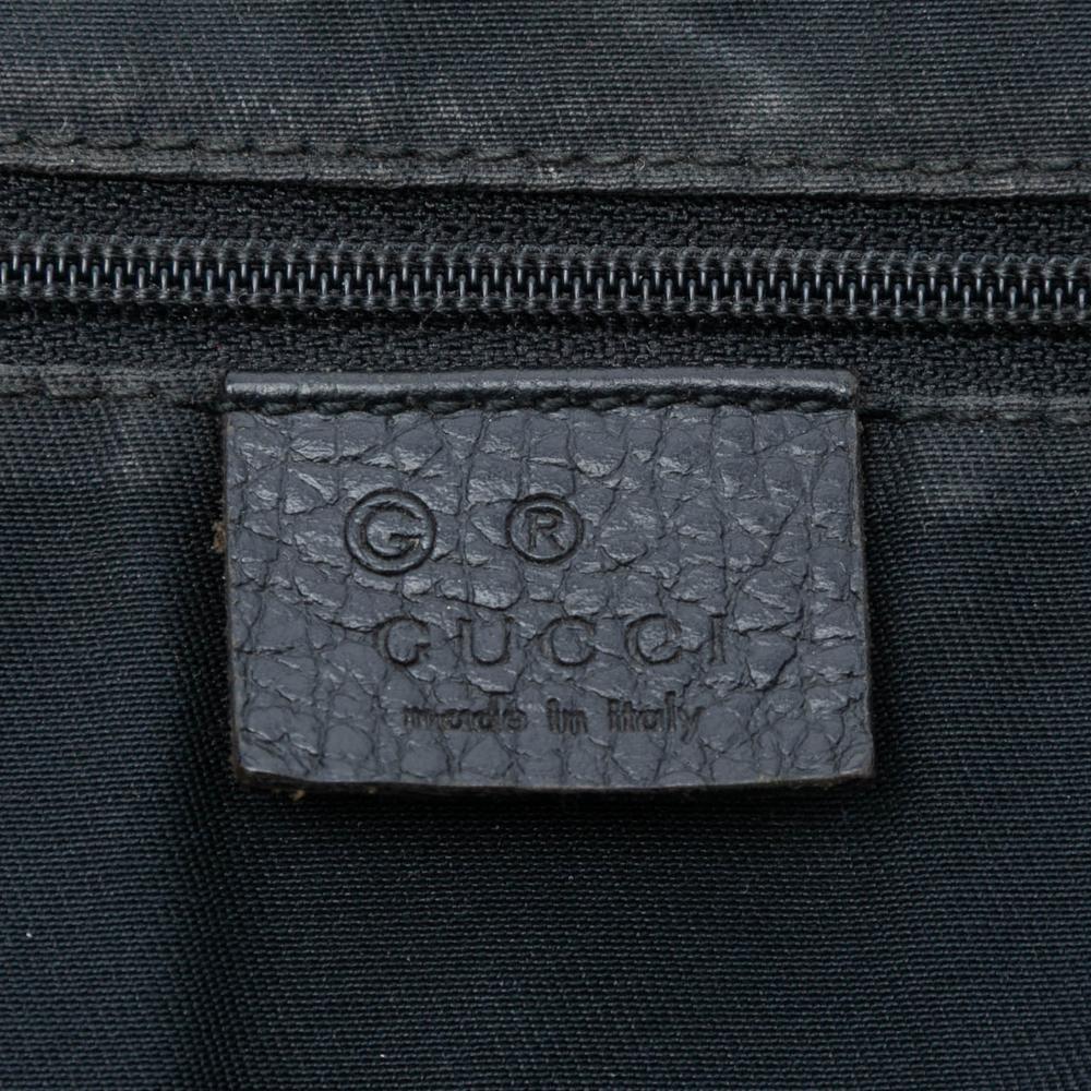 Gucci B Gucci Gray Dark Gray Denim Fabric GG Abbey D Ring Pocket Tote Italy