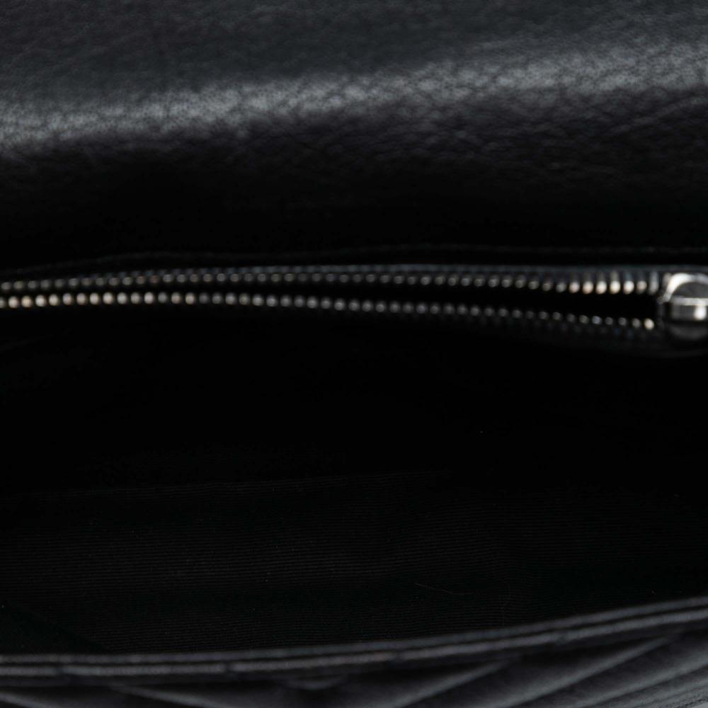 Saint Laurent Black Medium Chevron Sheepskin Monogram College Satchel Italy