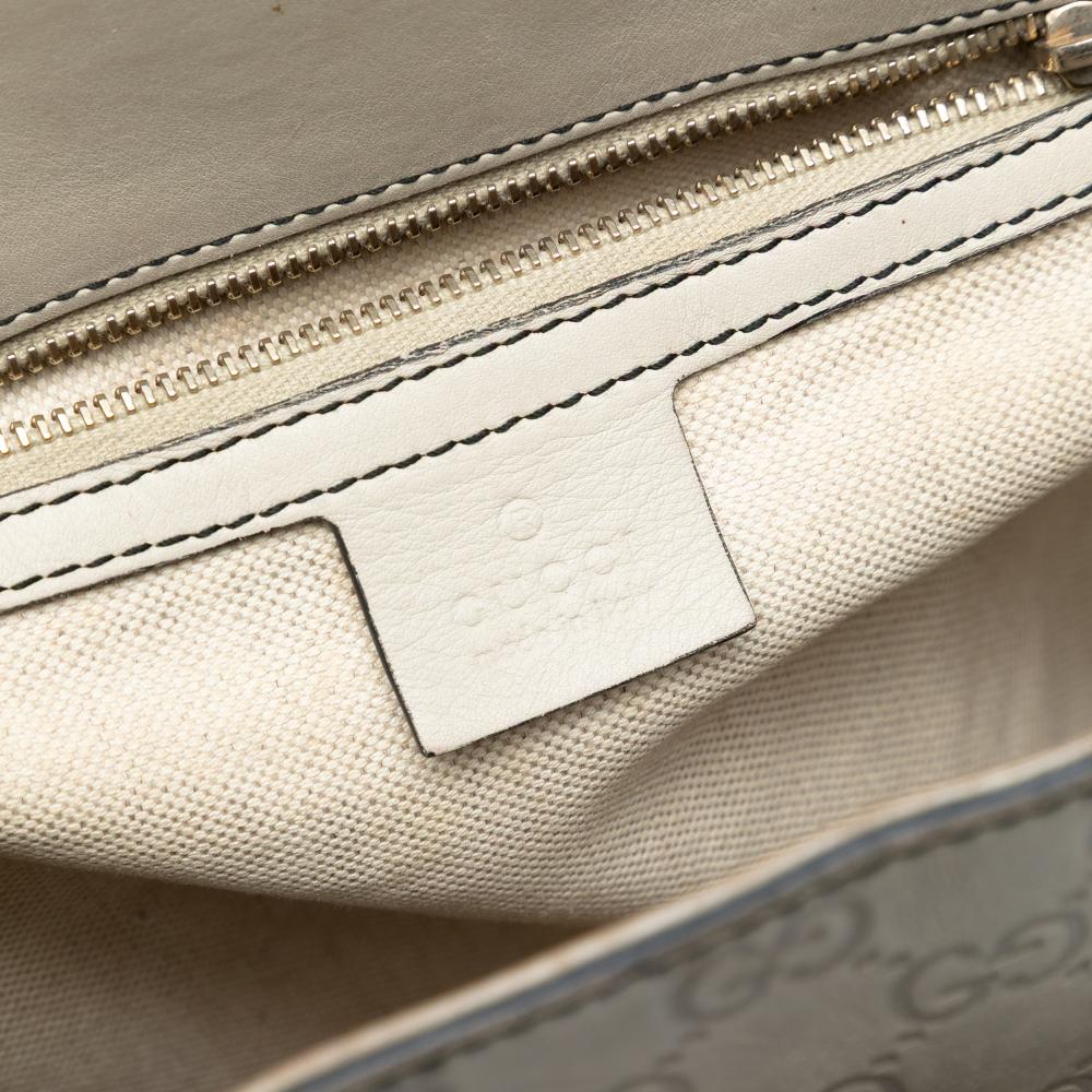 Gucci B Gucci Brown Light Beige Calf Leather Large Guccissima Emily Shoulder Bag Italy