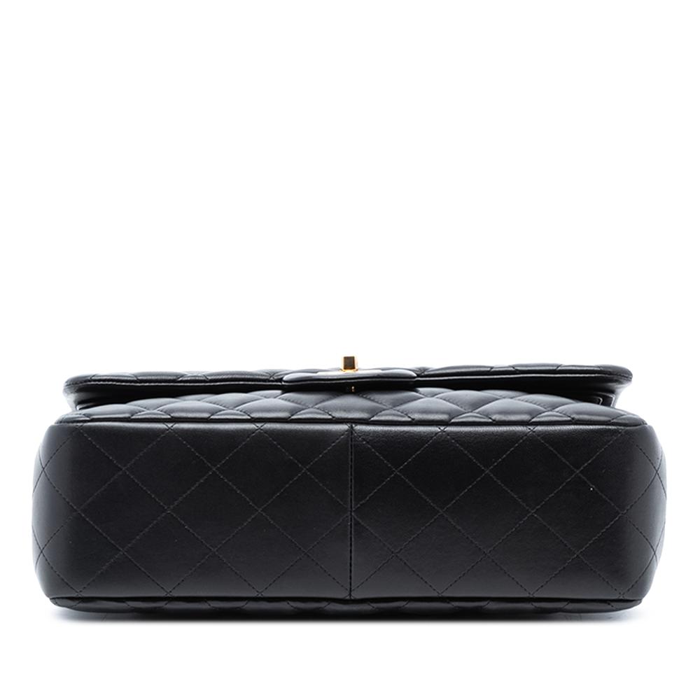 Chanel AB Chanel Black Lambskin Leather Leather Jumbo Classic Lambskin Double Flap Italy