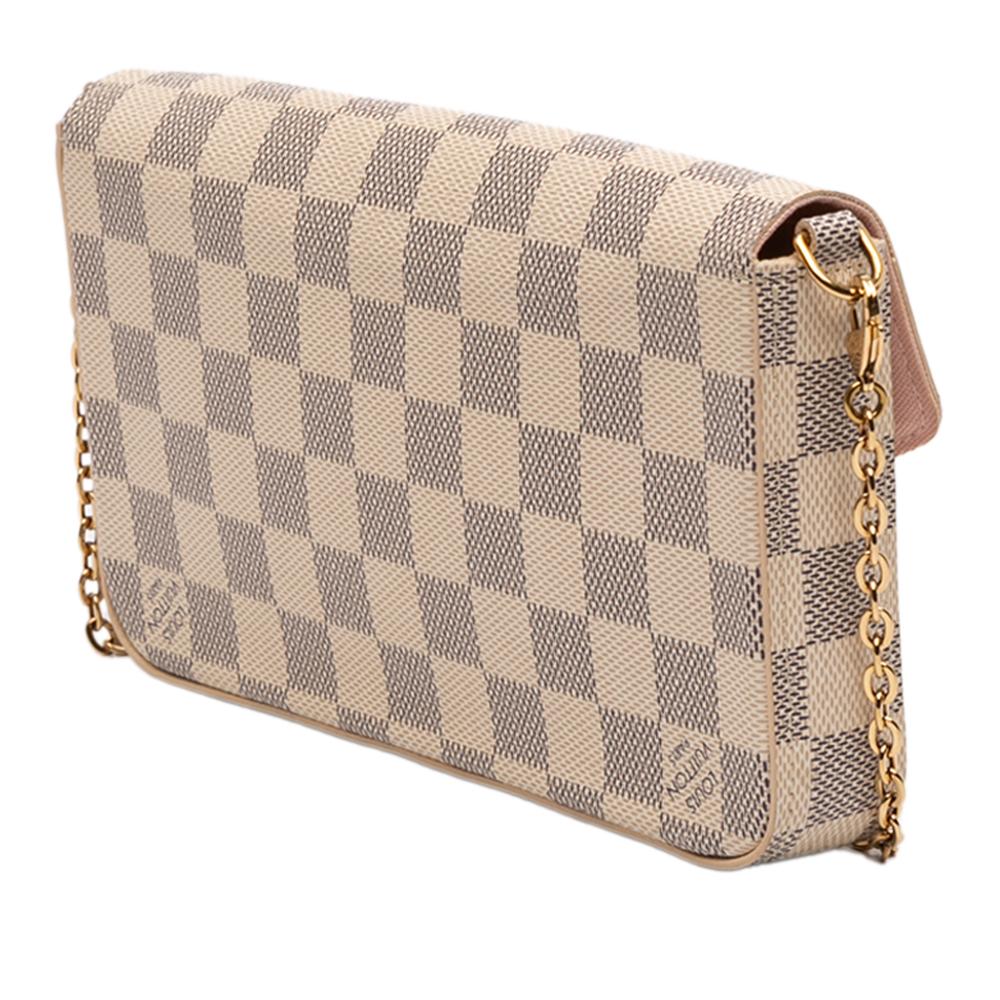 Louis Vuitton AB Louis Vuitton White Damier Canvas Fabric Damier Azur Pochette Felicie France