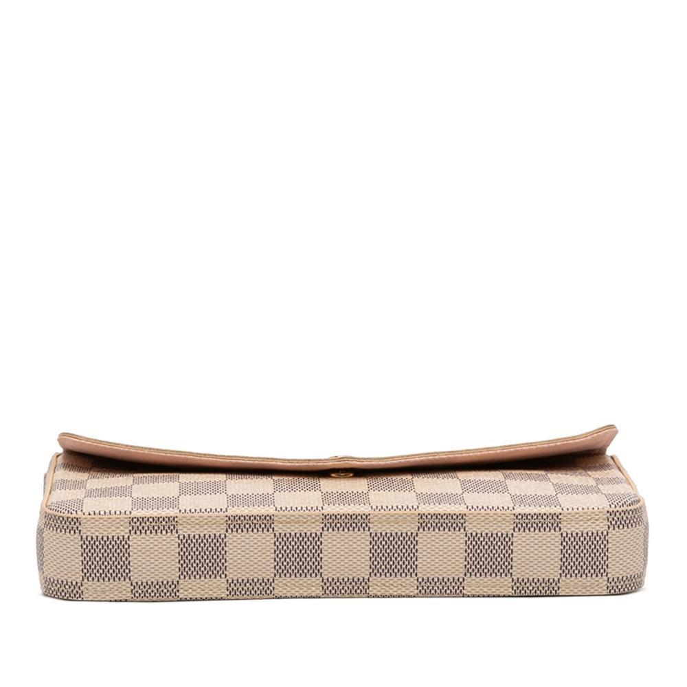 Louis Vuitton AB Louis Vuitton White Damier Canvas Fabric Damier Azur Pochette Felicie France