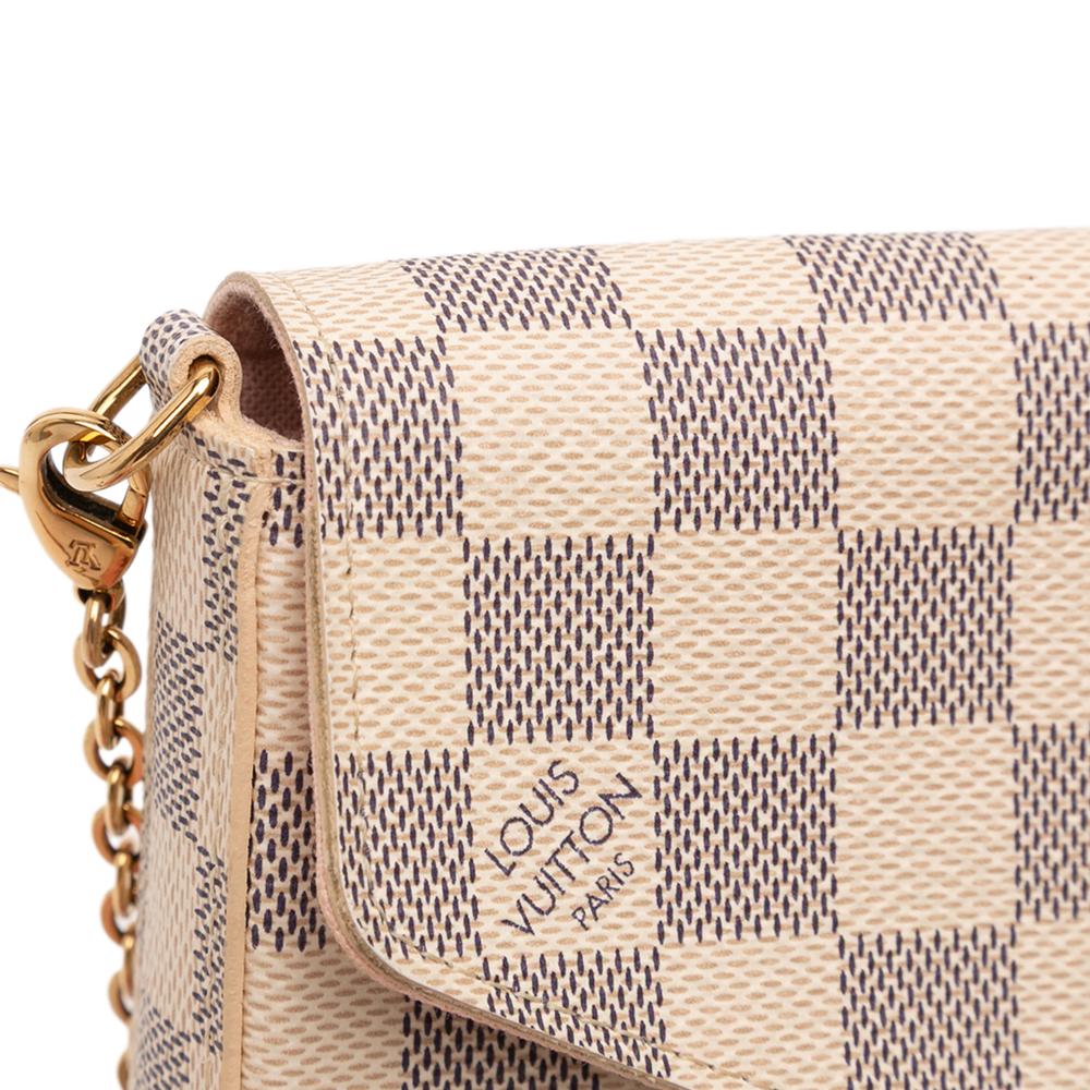 Louis Vuitton AB Louis Vuitton White Damier Canvas Fabric Damier Azur Pochette Felicie France