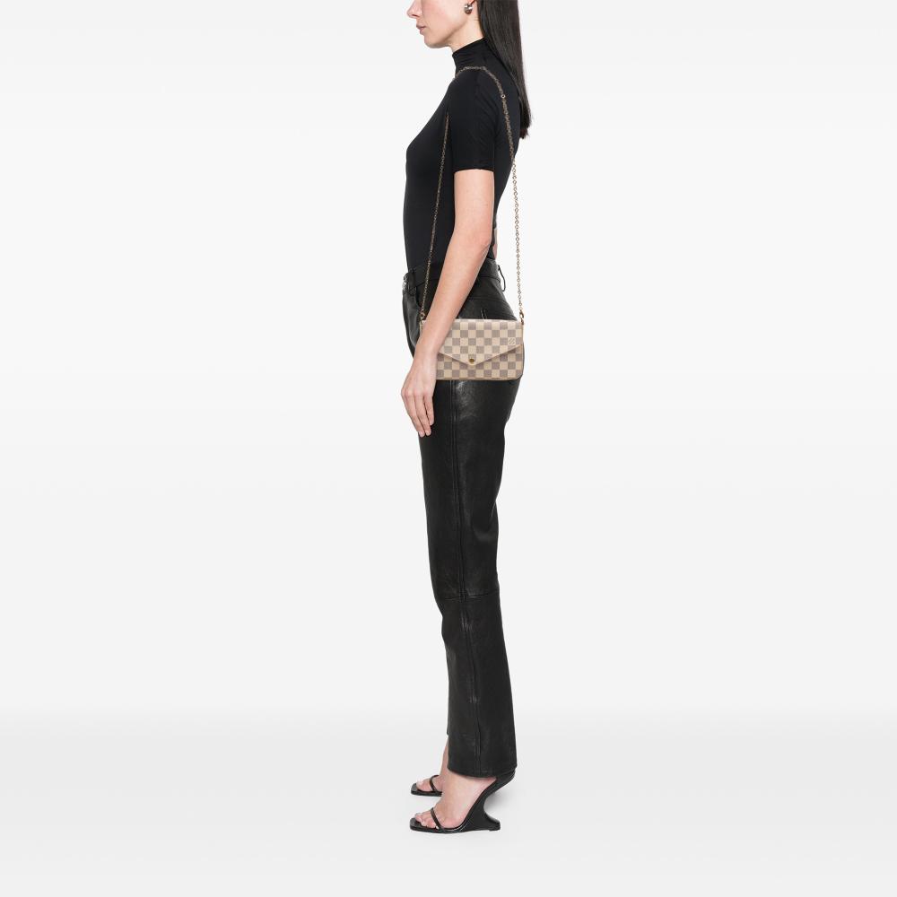 Louis Vuitton AB Louis Vuitton White Damier Canvas Fabric Damier Azur Pochette Felicie France