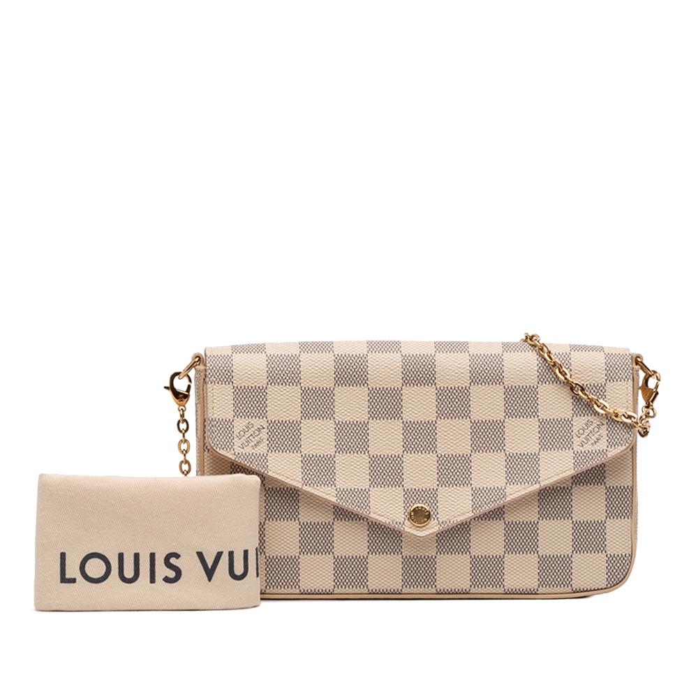 Louis Vuitton AB Louis Vuitton White Damier Canvas Fabric Damier Azur Pochette Felicie France