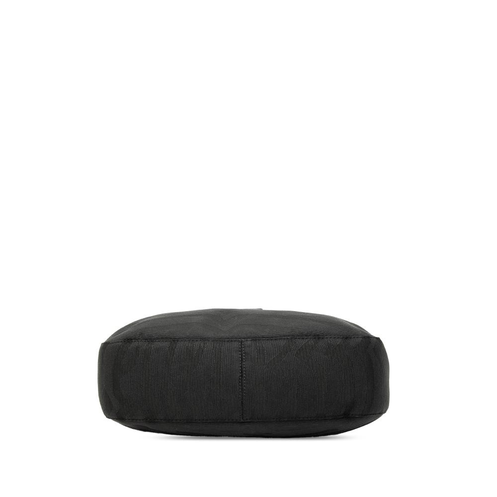 Fendi B Fendi Black Canvas Fabric FF Zebra Print Shoulder Bag Italy