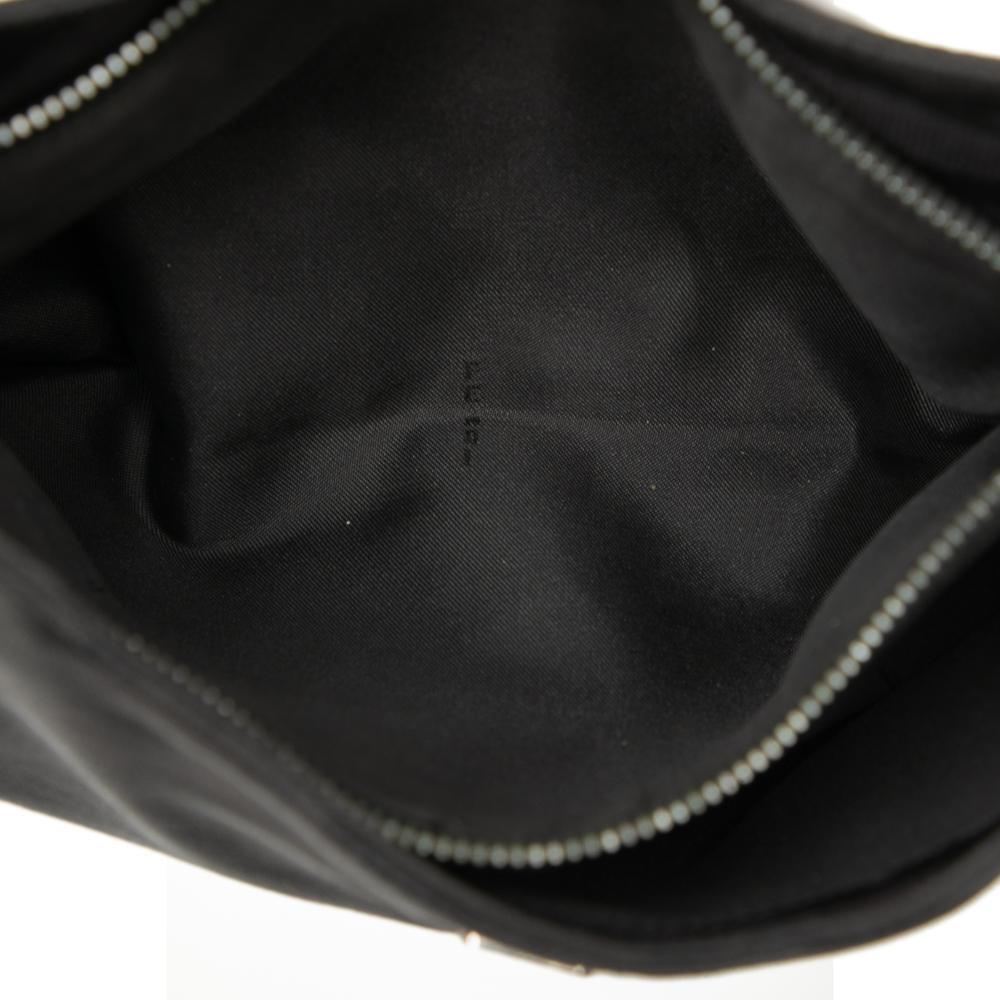 Fendi B Fendi Black Canvas Fabric FF Zebra Print Shoulder Bag Italy