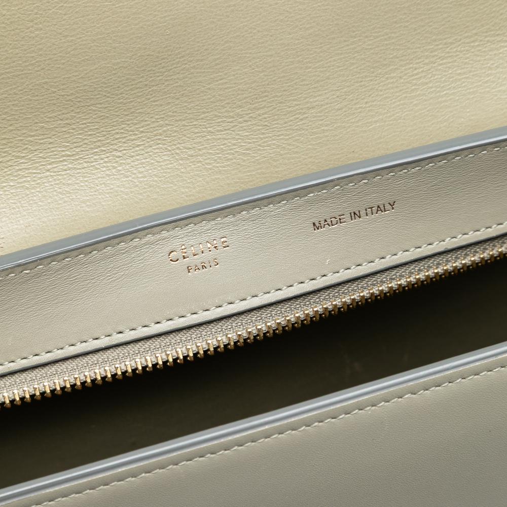 Celine B Celine Blue Navy with Multi Calf Leather Medium Tricolor Trapeze Satchel Italy