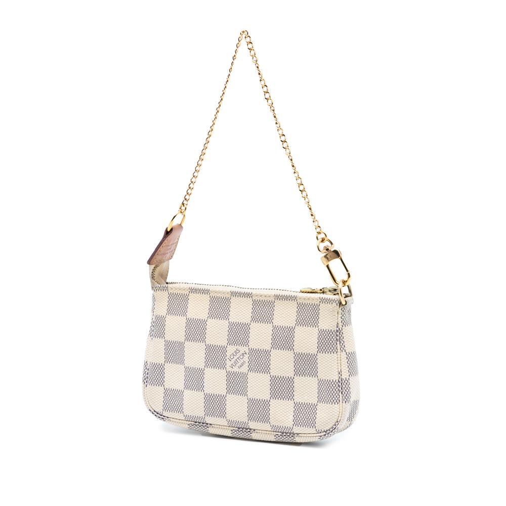 Louis Vuitton B Louis Vuitton White Damier Canvas Fabric Damier Azur Mini Pochette Accessoires France